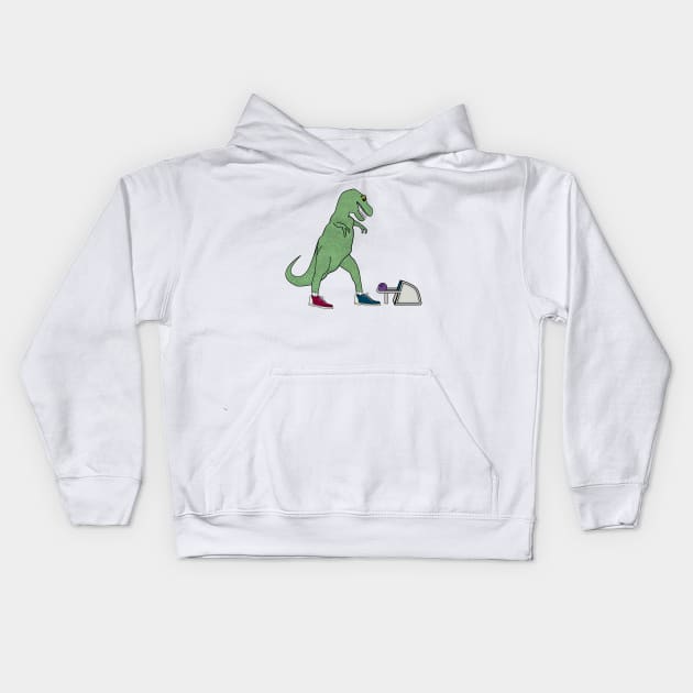 The T-Rex Bowls Kids Hoodie by FakeScience